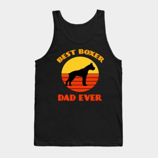 Best Boxer Dog Dad Ever Father's Day Dog puppy Lover Cute Sunser Retro Funny Tank Top